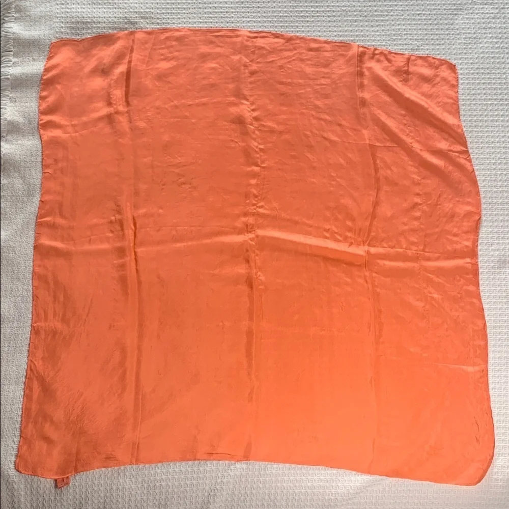 Coral/ orange solid silk scarf